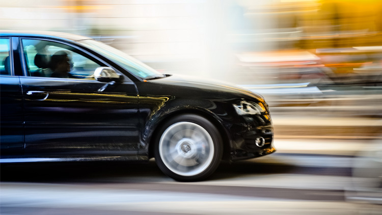 Car in motion